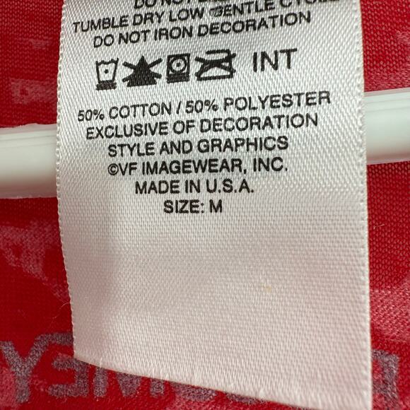 Harley Davidson Size Medium Short Sleeve V Neck Red Burnout T-Shirt Tee Graphic - Picture 4 of 4